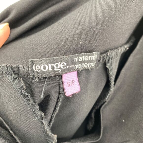 🎁5/$25 George Pants Women Maternity Small Pull-on Front Pockets Black Wide Leg - Picture 11 of 12